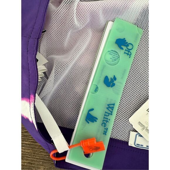 NWT- Off White Tie Dye Sunrise Swimming Suit, purple/lime - Picture 6 of 11